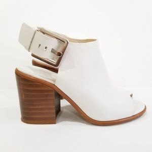 Zara Woman white leather mules